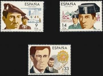 Z vendido ESPAÑA 1983 2692/4 Sellos Nuevos Cuerpos de Seguridad del Estado. Policia, Guardia Civil, Cuerpo Superior de Policia c/señal de charnela Yvert2310/2 Scott2316/8 